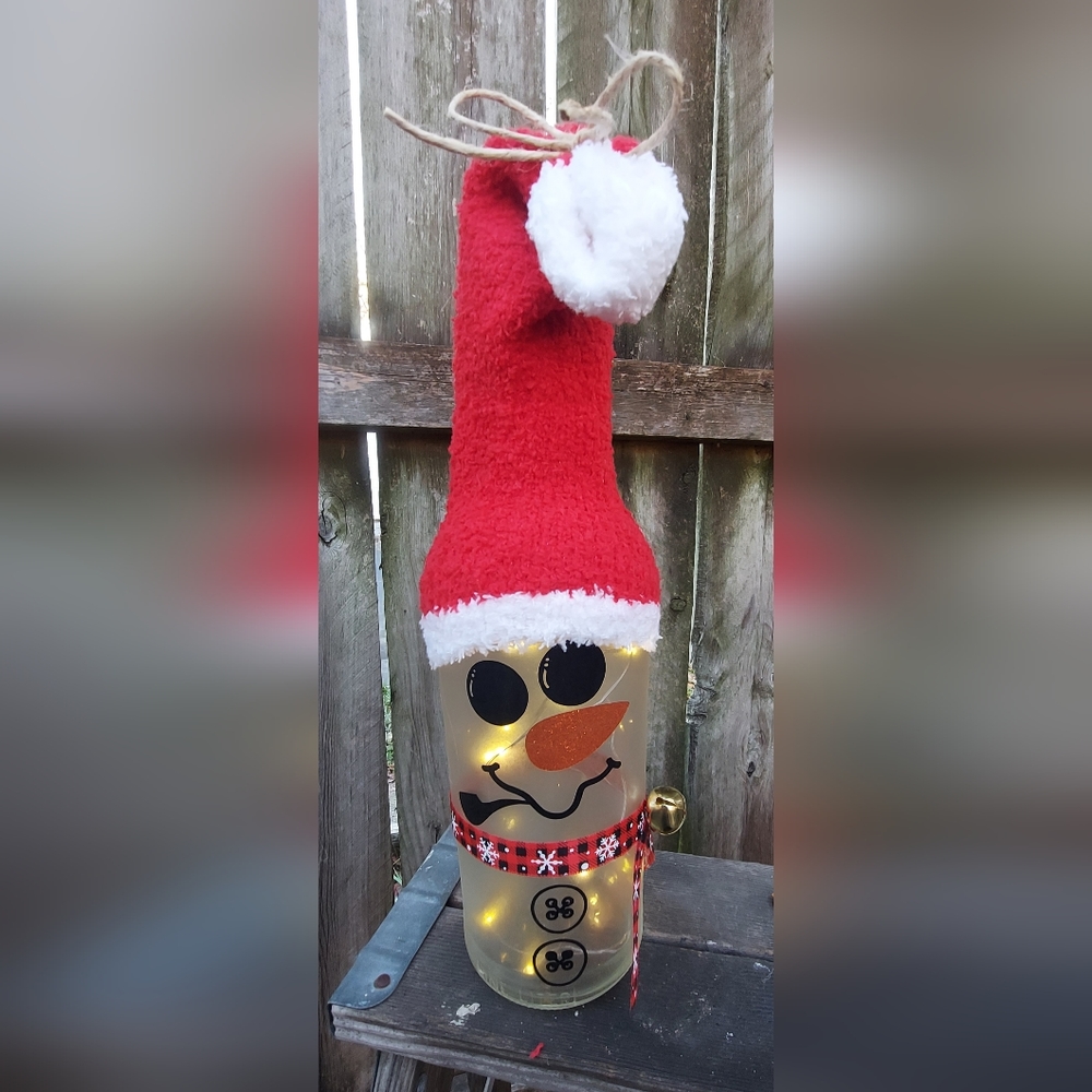 Snowman light up bottle